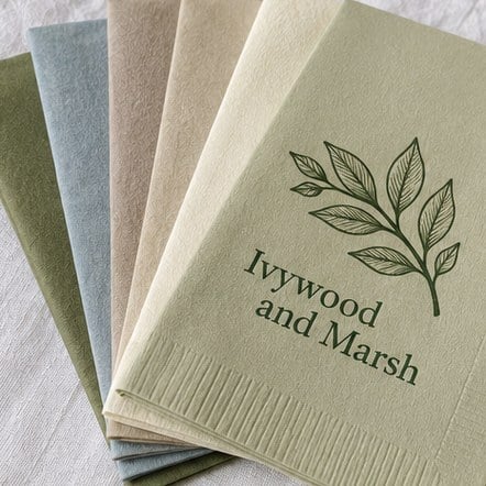 Branded dinner napkins with logo