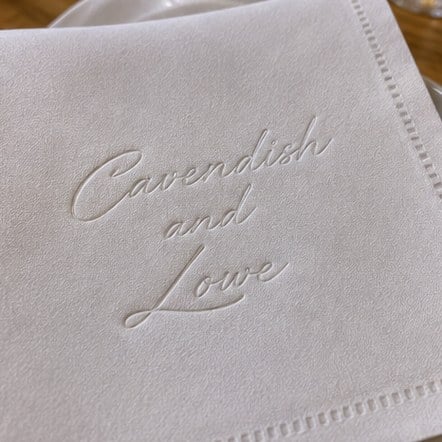 Customized dinner napkins for private members clubs