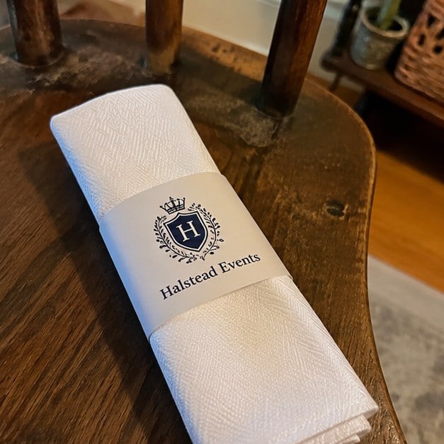 Dinner napkins with logo — customer photo